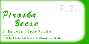 piroska becse business card